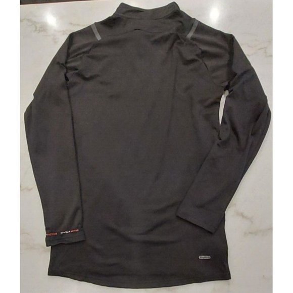 Spyder Active‎ Pro Web Mens Black 1/4 Zip Fleece Lined Pullover Sweater Size M - Picture 3 of 7